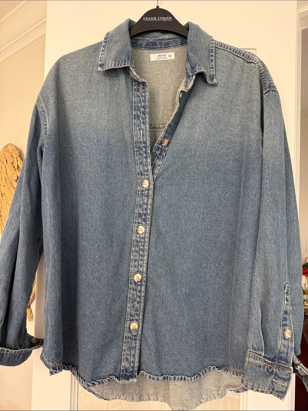 Ardene Light Blue Denim Button-Down Shirt